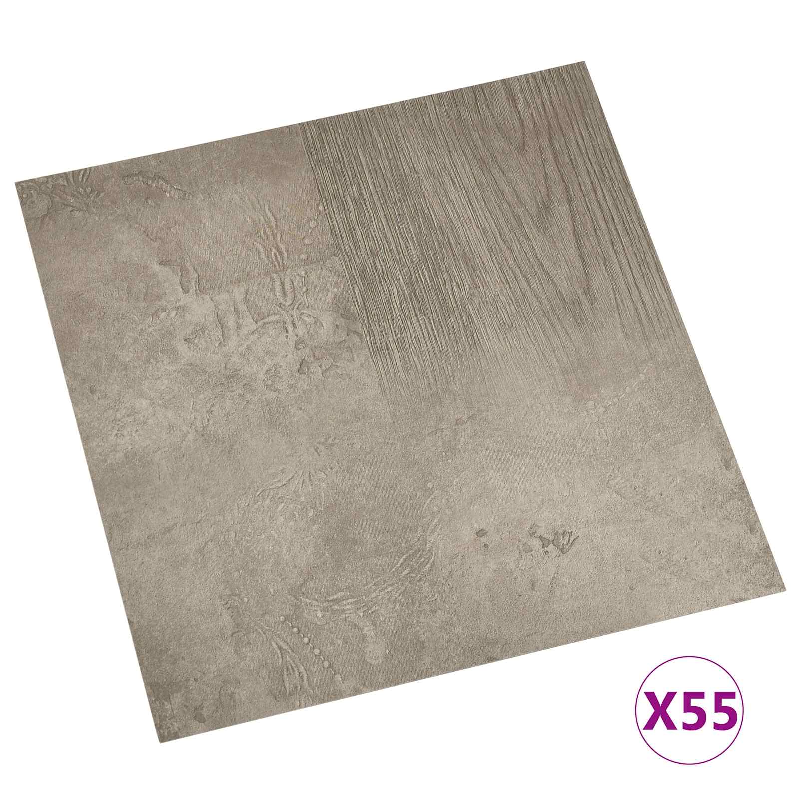 Podne daske 5,11 m² 55 pcs PVC Tamno smeđa i siva
