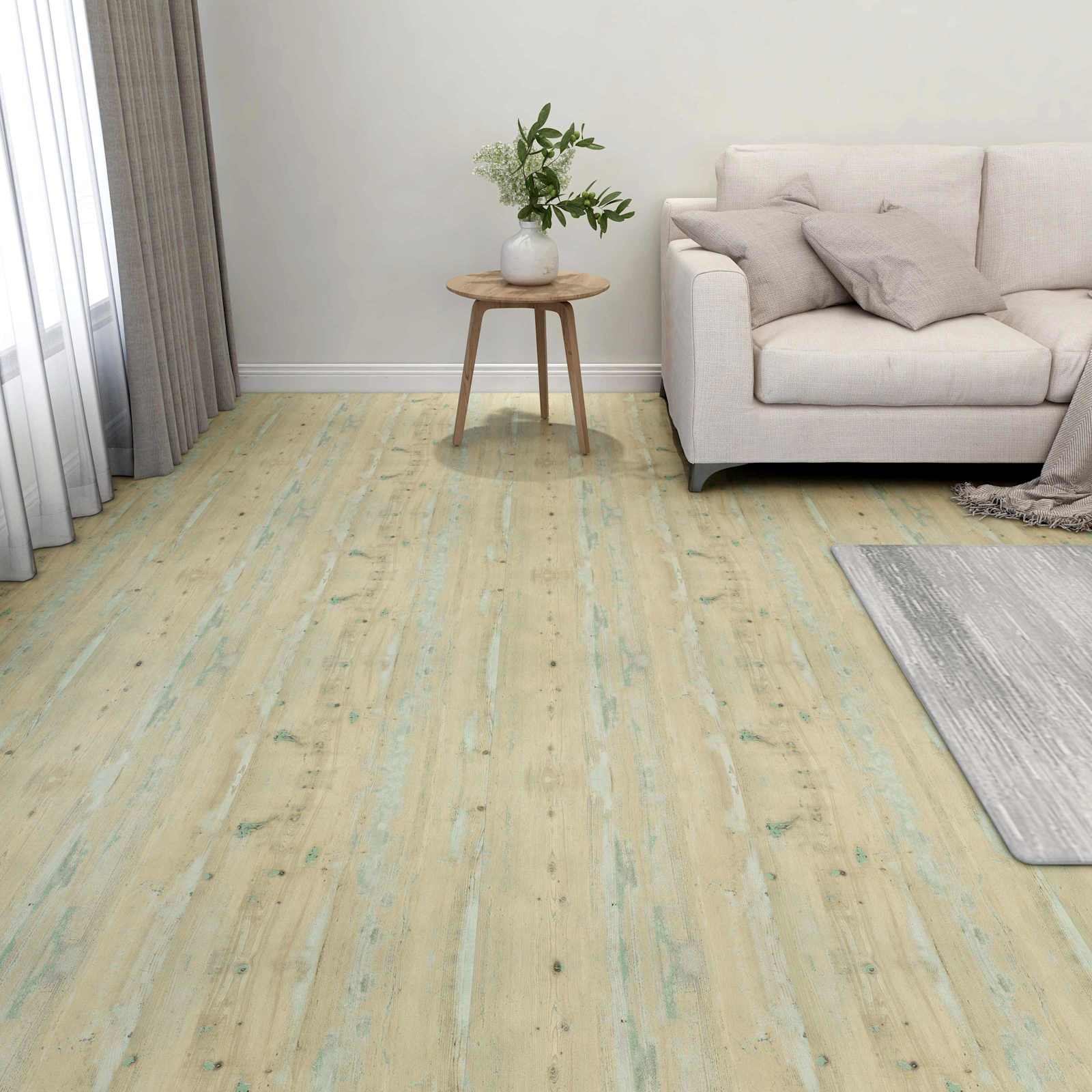 Podne daske 5,11 m² 55 pcs PVC Bjela i svjetlosmeđa