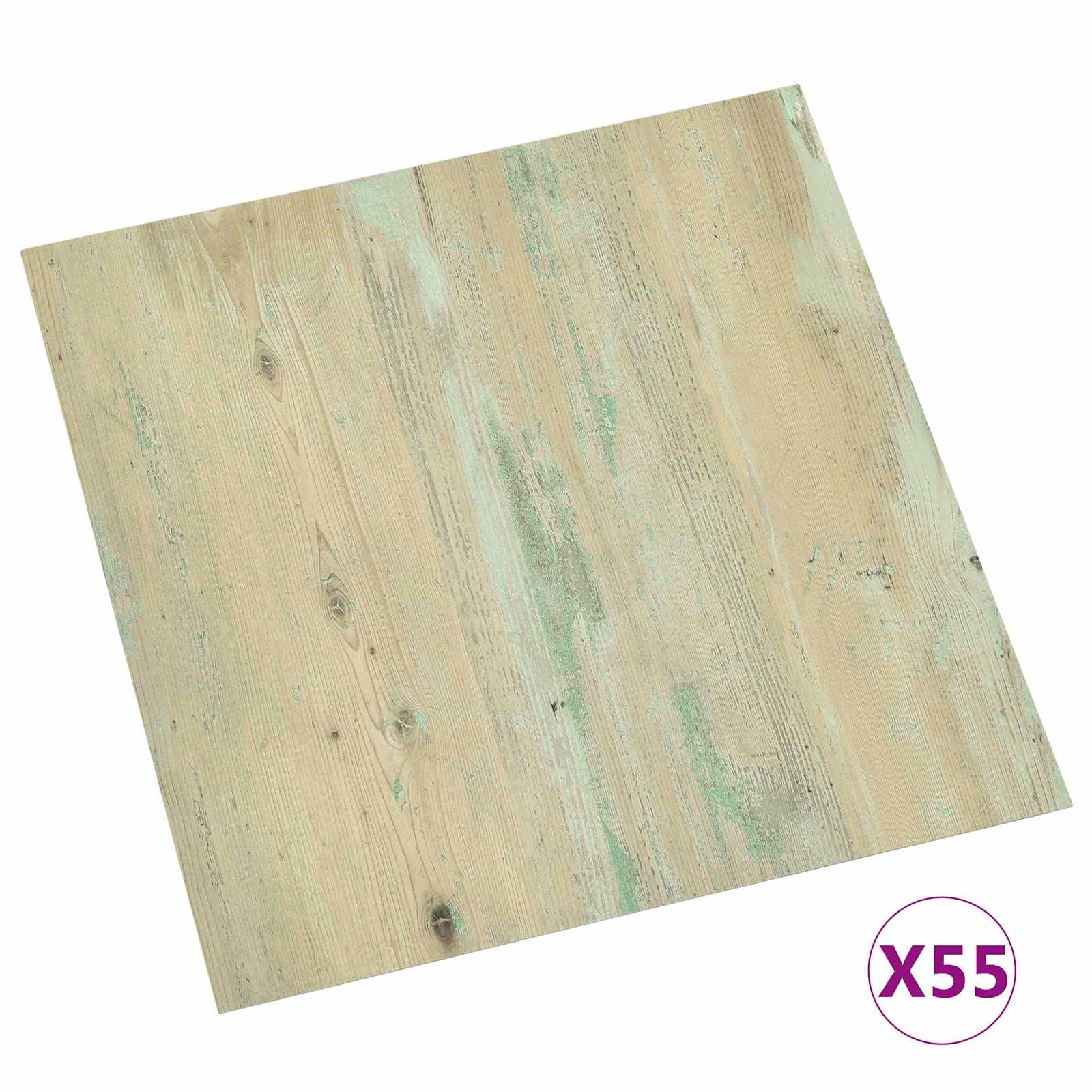 Podne daske 5,11 m² 55 pcs PVC Bjela i svjetlosmeđa