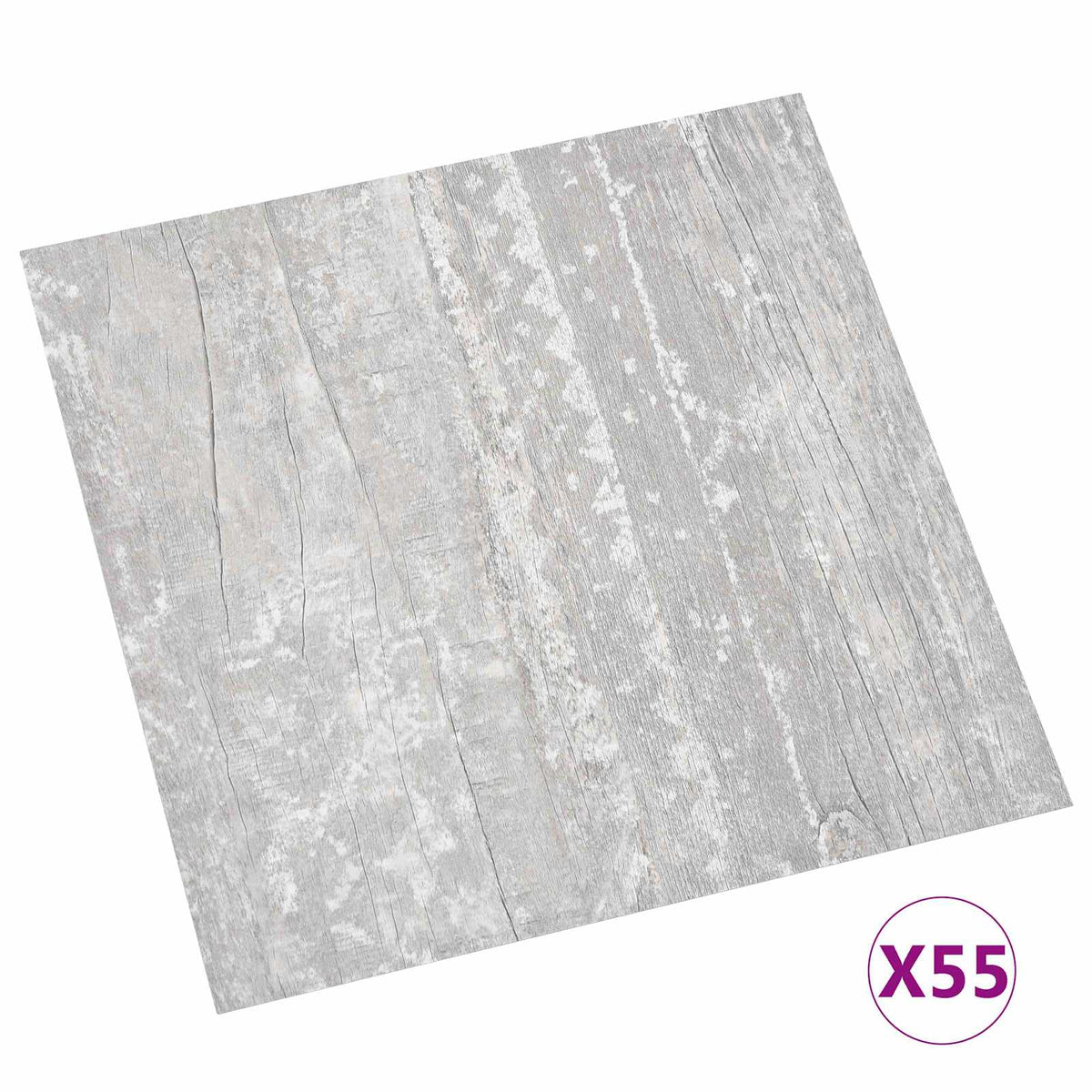 Podne daske 5,11 m² 55 pcs PVC Svijetlo siva i bijela.