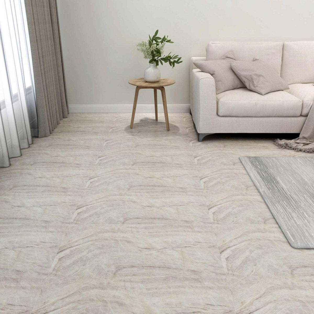Podne daske 5,11 m² 55 pcs PVC Smeđa i bež