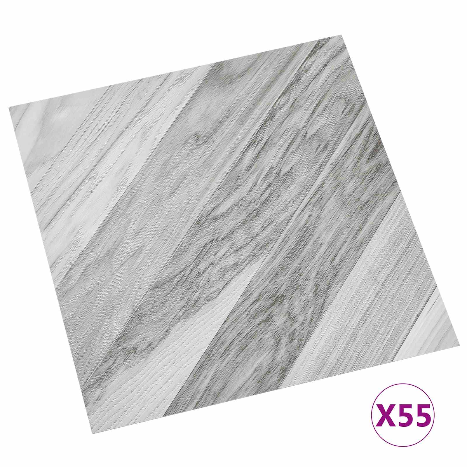Podne daske 55 pcs Sivi 5,11 m² PVC