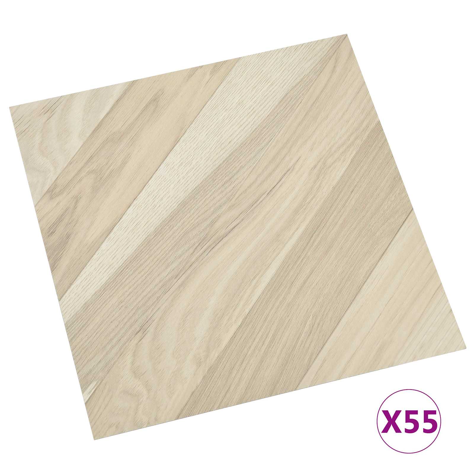Podne daske 55 pcs Bež 5,11 m² PVC