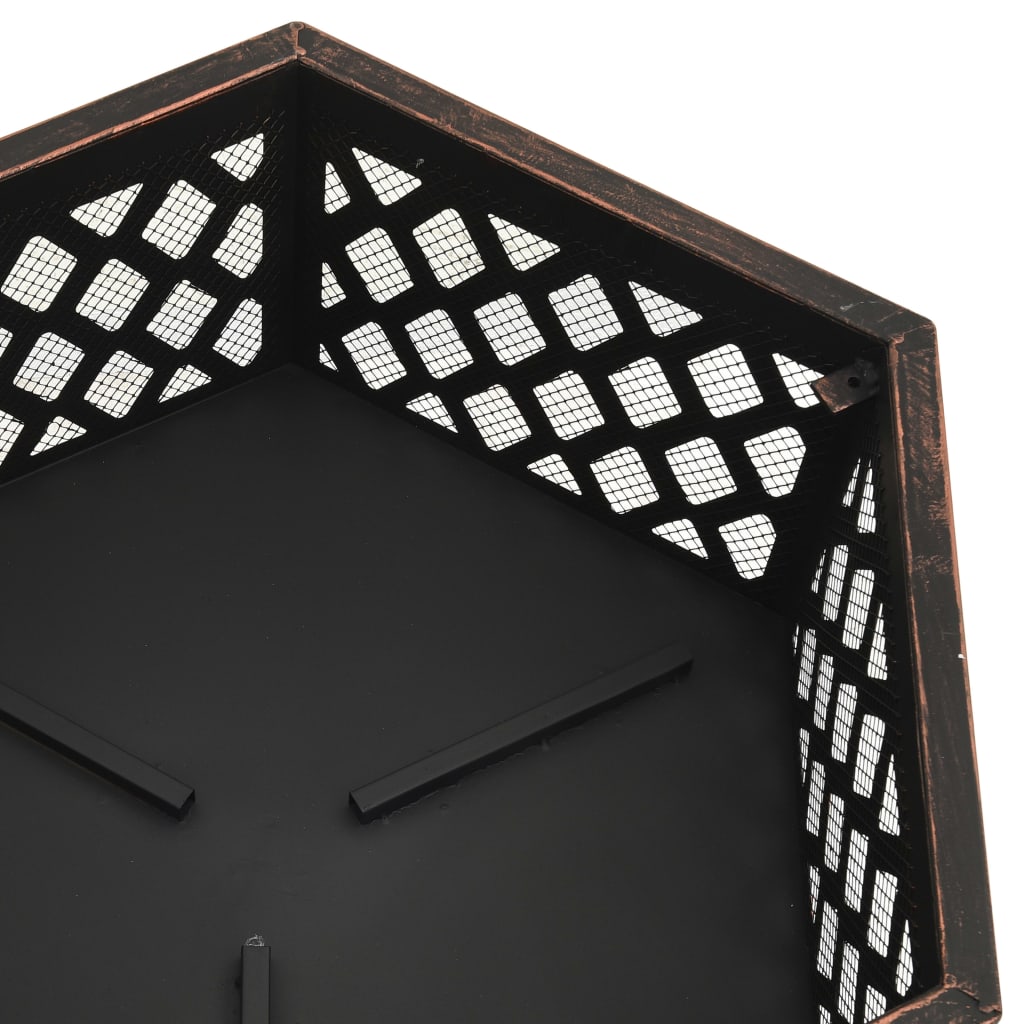 Rustična posuda za vatru sa žaračem 62 x 54 x 56 cm XXL čelična