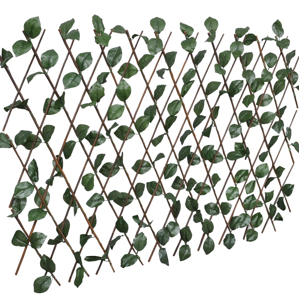 Rešetkaste ograde od vrbe 5 kom s umjetnim lišćem 180 x 30 cm