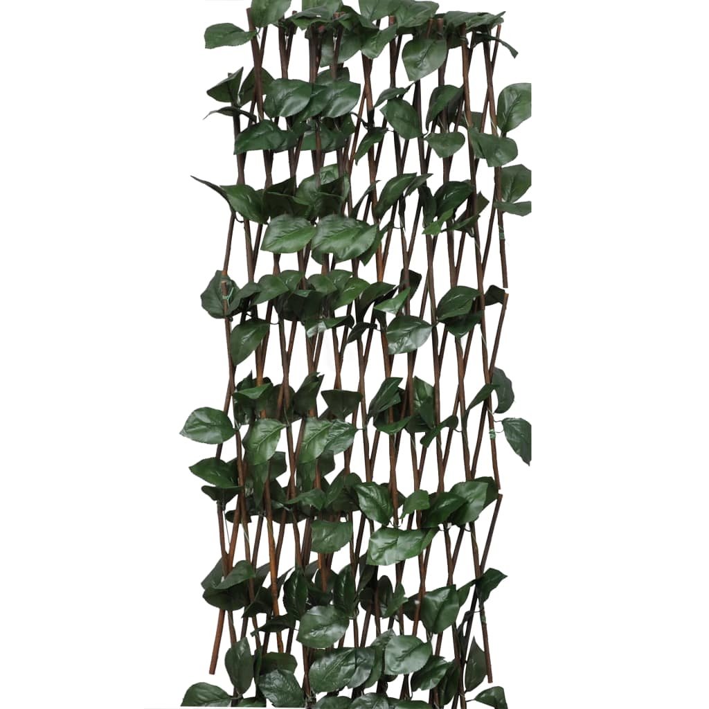 Rešetkaste ograde od vrbe 5 kom s umjetnim lišćem 180 x 30 cm