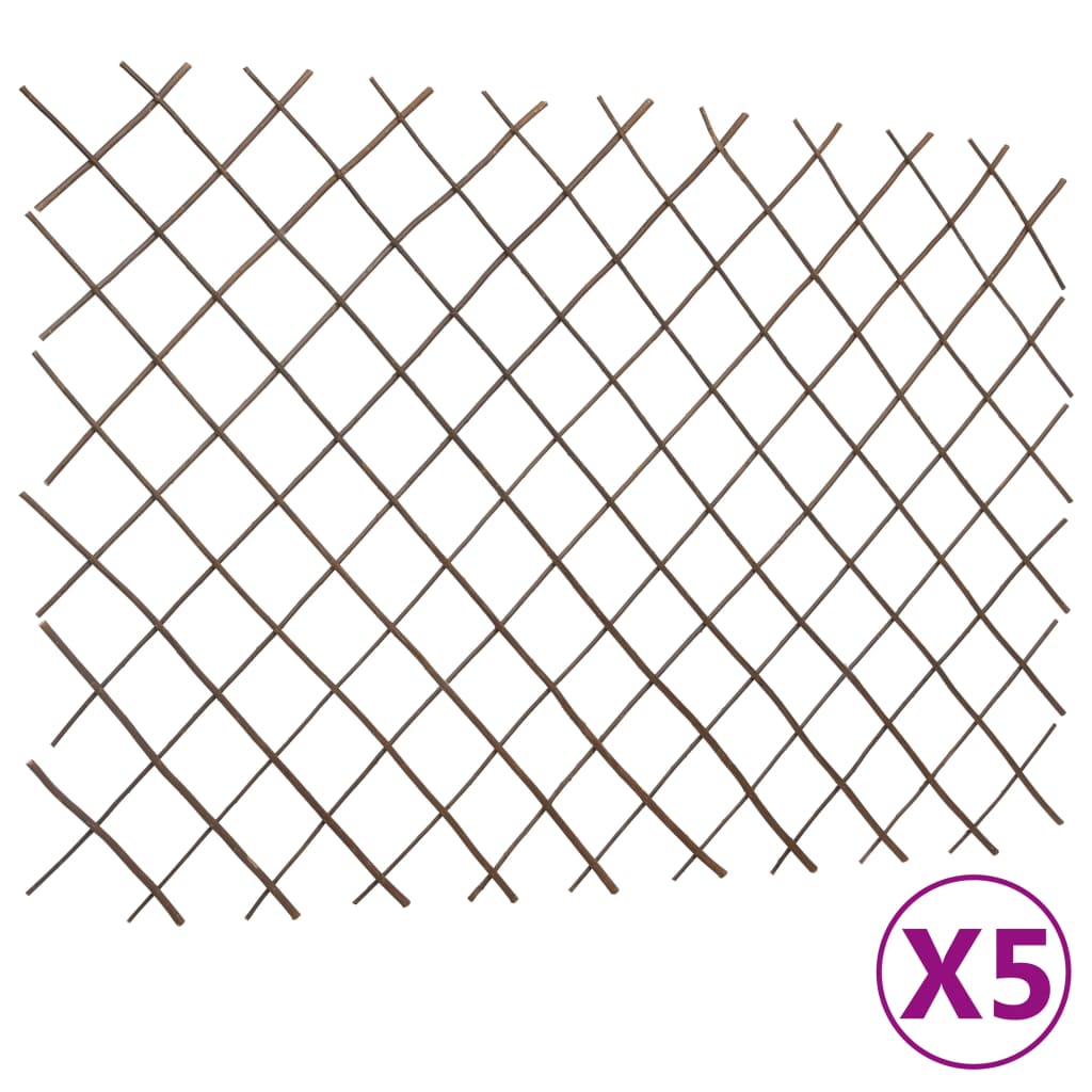 Rešetkaste ograde od vrbe 5 kom 180 x 120 cm