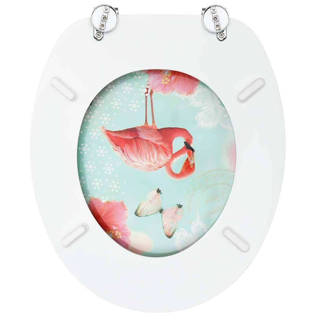 Toaletne daske s poklopcem 2 kom MDF s uzorkom plamenca