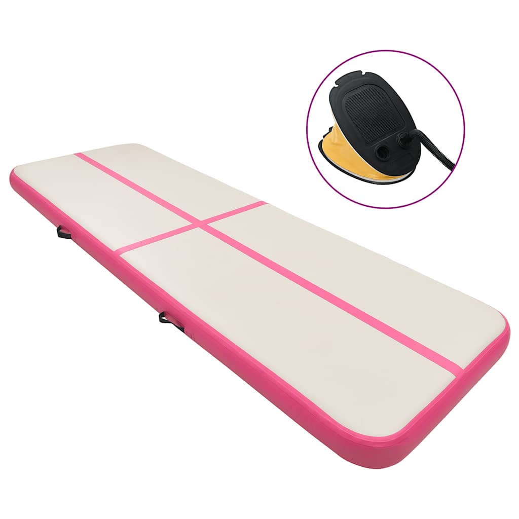 Strunjača na napuhavanje s crpkom 300 x 100 x 15 cm PVC roza