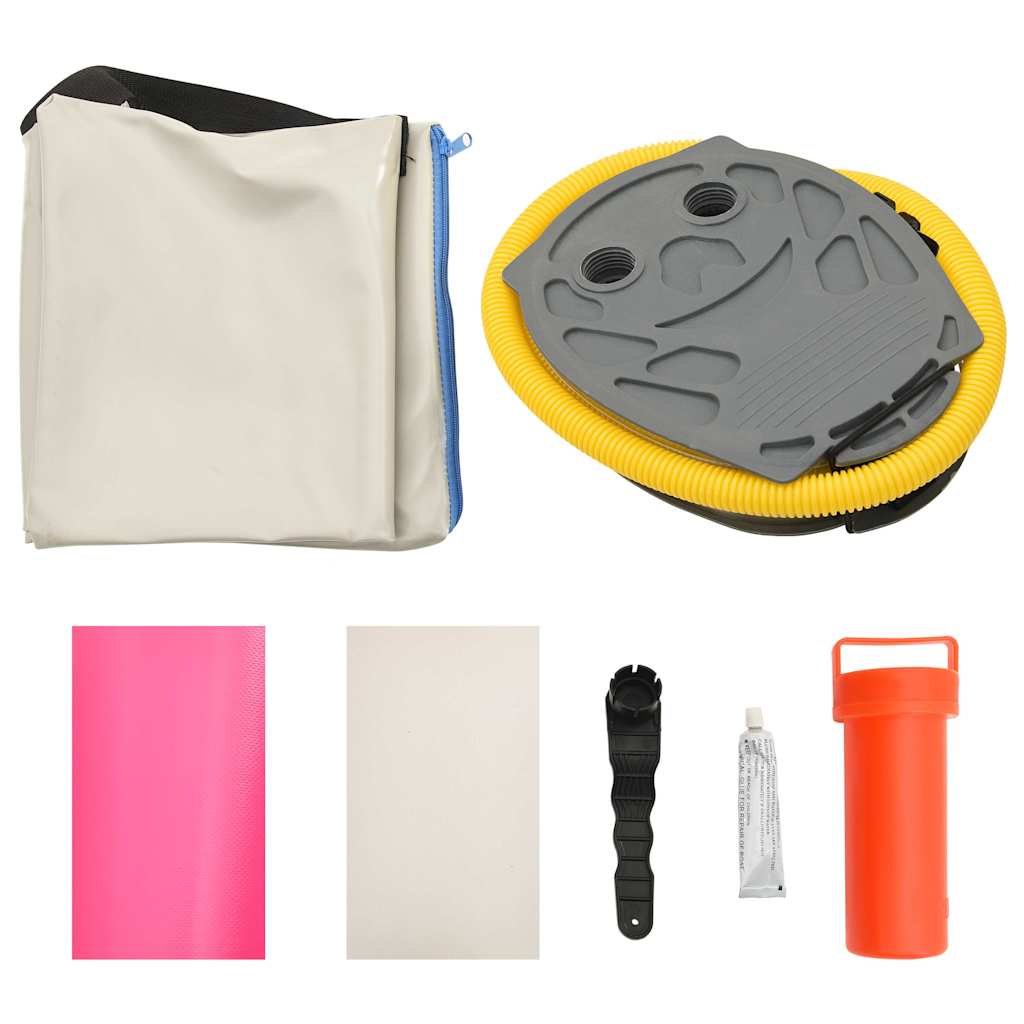 Strunjača na napuhavanje s crpkom 200 x 200 x 20 cm PVC roza