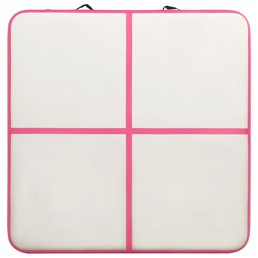 Strunjača na napuhavanje s crpkom 200 x 200 x 20 cm PVC roza