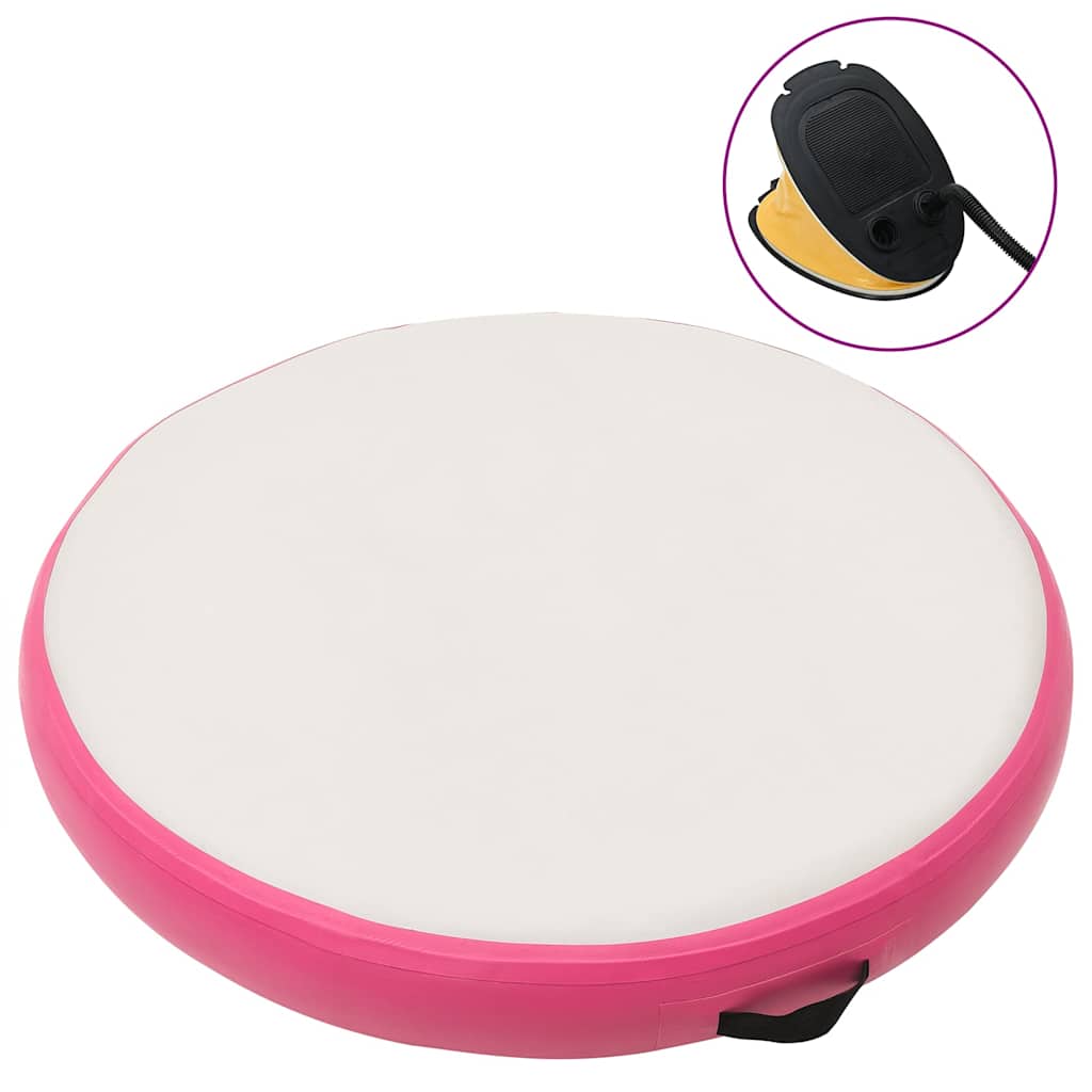 Gimnastička prostirka na napuhavanje 100x100x15 cm PVC roza
