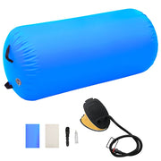 Gimnastički valjak na napuhavanje s crpkom 120x75 cm PVC plavi