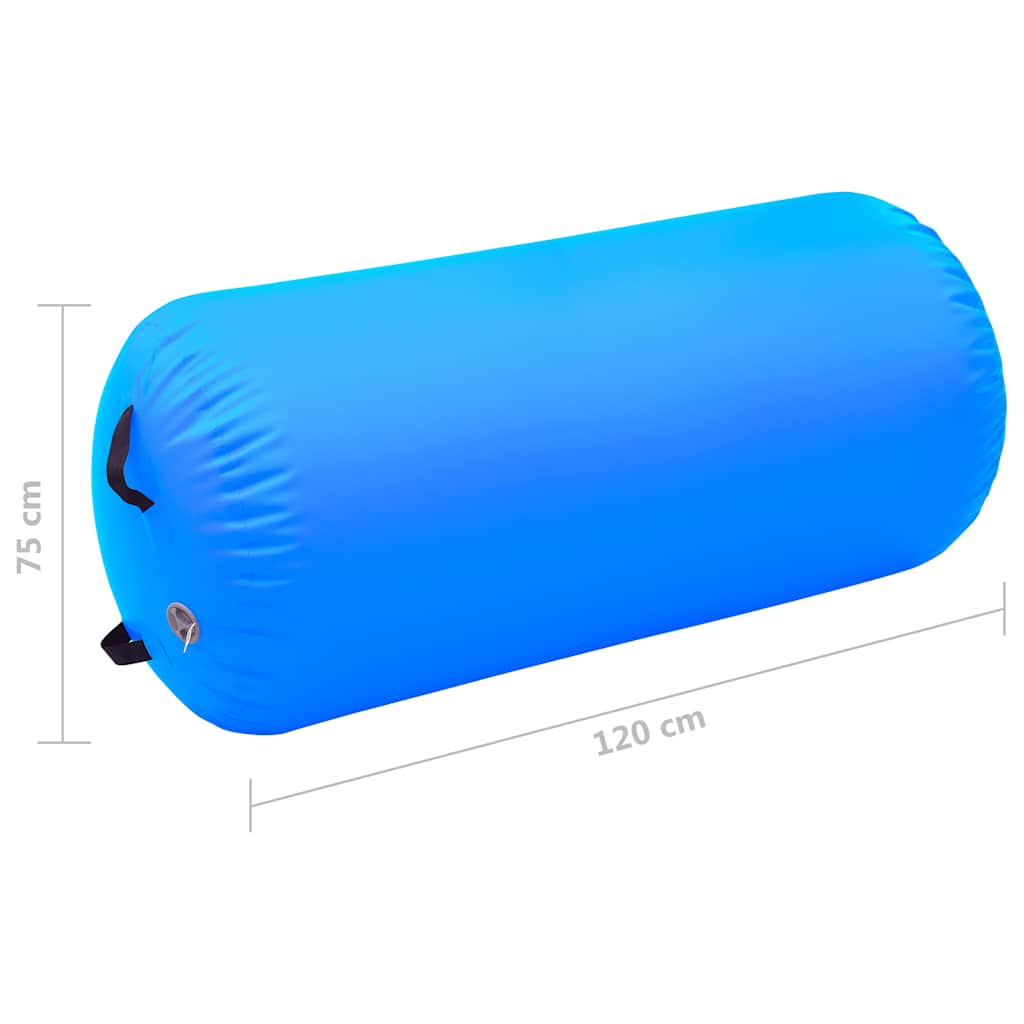 Gimnastički valjak na napuhavanje s crpkom 120x75 cm PVC plavi