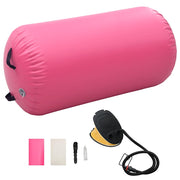 Gimnastički valjak na napuhavanje s crpkom 120 x 90 cm PVC rozi