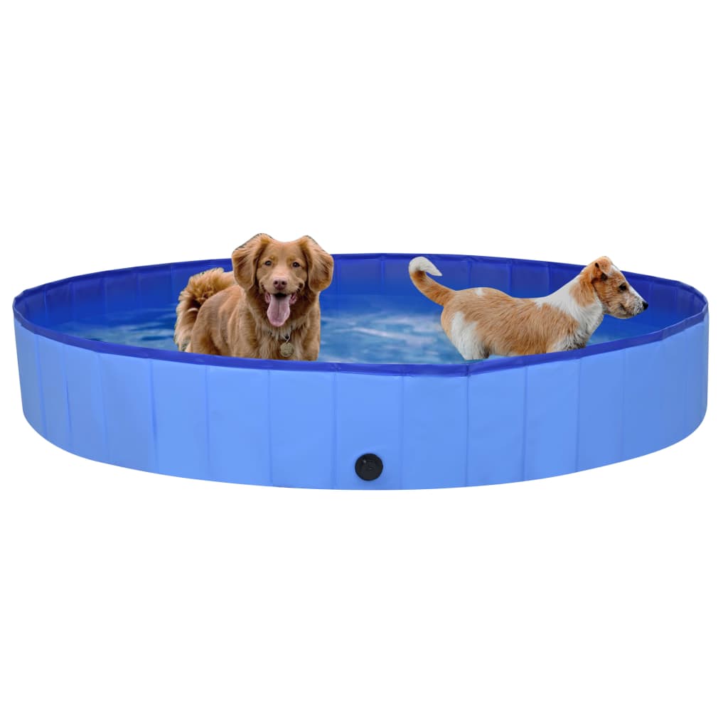 Sklopivi bazen za pse plavi 200 x 30 cm PVC