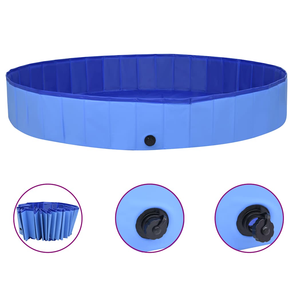 Sklopivi bazen za pse plavi 300 x 40 cm PVC