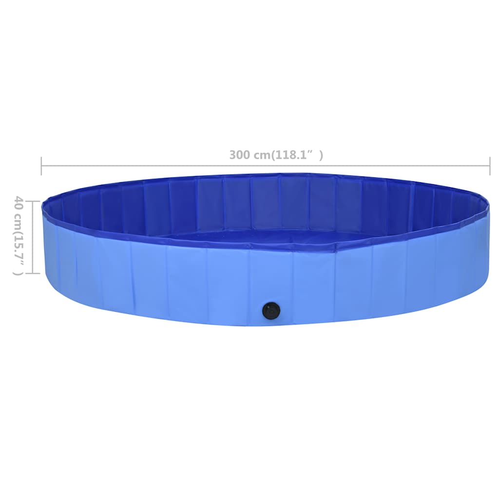 Sklopivi bazen za pse plavi 300 x 40 cm PVC