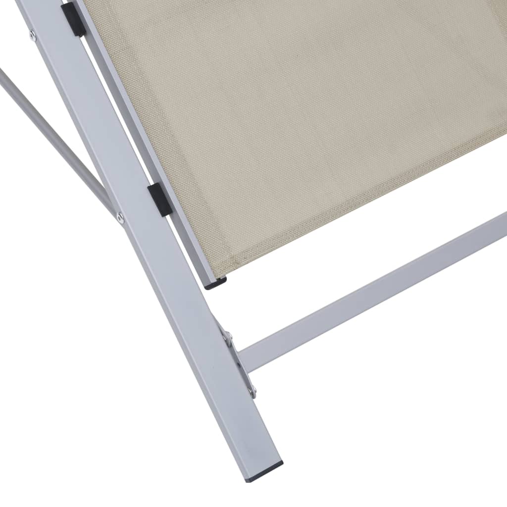 Ležaljka za sunčanje od tekstilena i aluminija krem