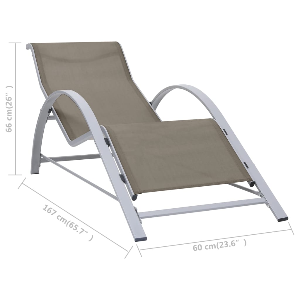 Ležaljka za sunčanje od tekstilena i aluminija smeđesiva
