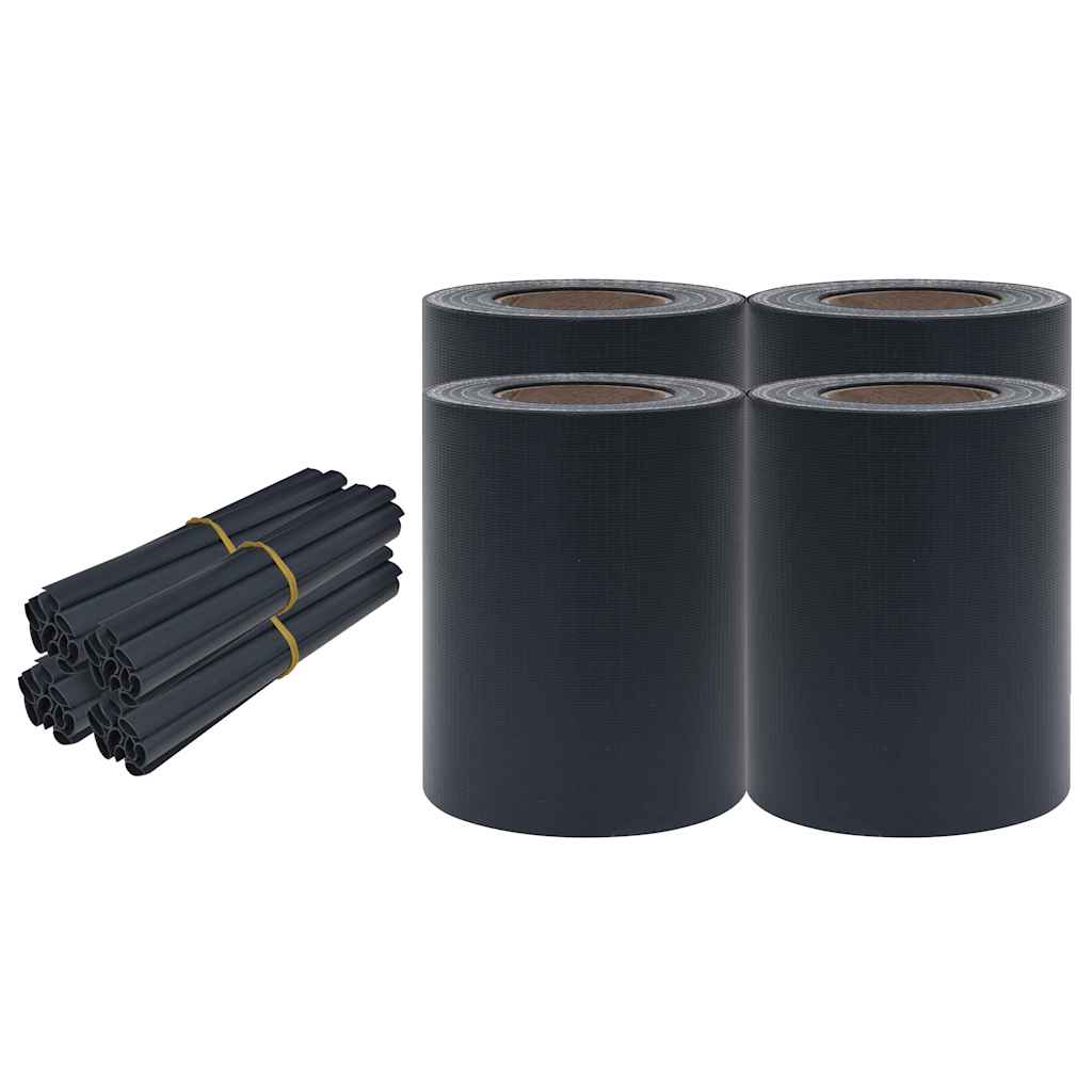 Vrtni zasloni za privatnost 4 kom PVC 35x0,19 m mat tamnosivi