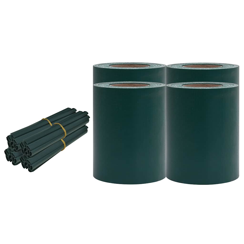 Vrtni zasloni za privatnost 4 kom PVC 35 x 0,19 m mat zeleni