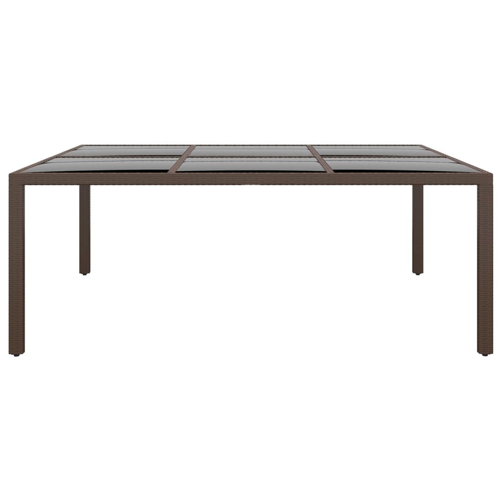 Vrtni stol sa staklenim vrhom smeđi 200 x 150 x 75 cm od ratana