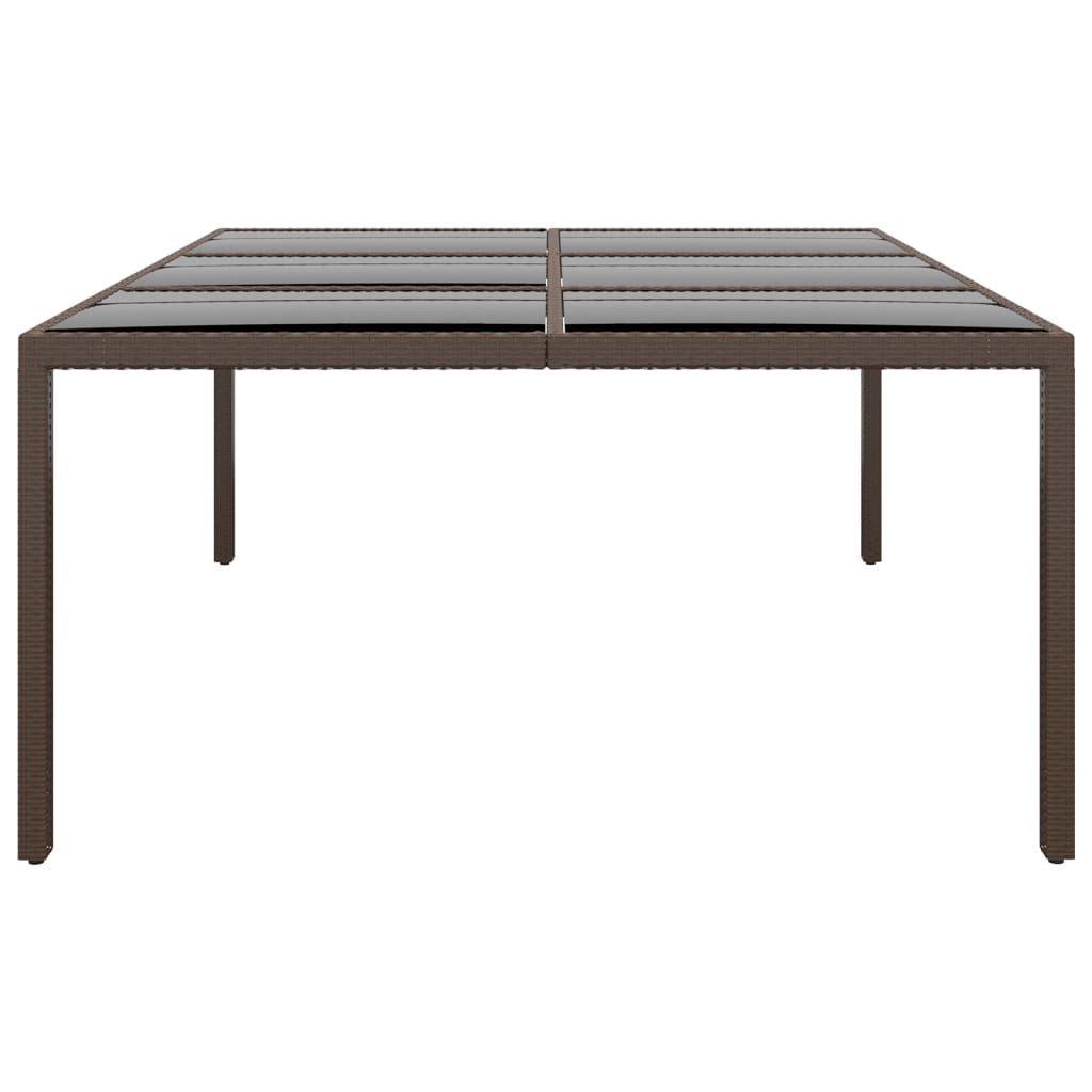 Vrtni stol sa staklenim vrhom smeđi 200 x 150 x 75 cm od ratana