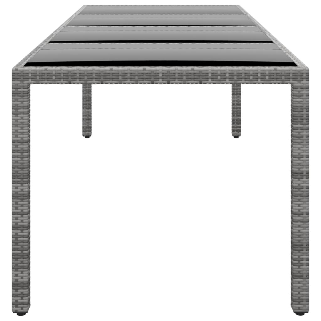 Vrtni stol 250x100x75 cm od kaljenog stakla i poliratana sivi