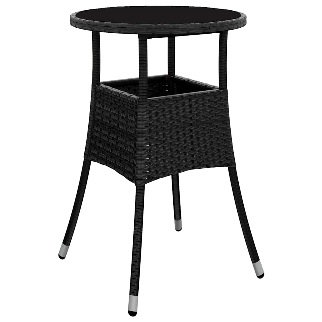 Vrtni stol Ø 60 x 75 cm od kaljenog stakla i poliratana crni