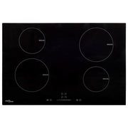 Indukcijska ploča za kuhanje s 4 plamenika staklena 77 cm 7000W