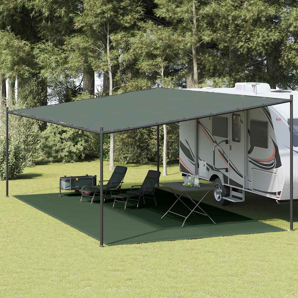 Tepih za šator 400 x 700 cm tamnozeleni HDPE
