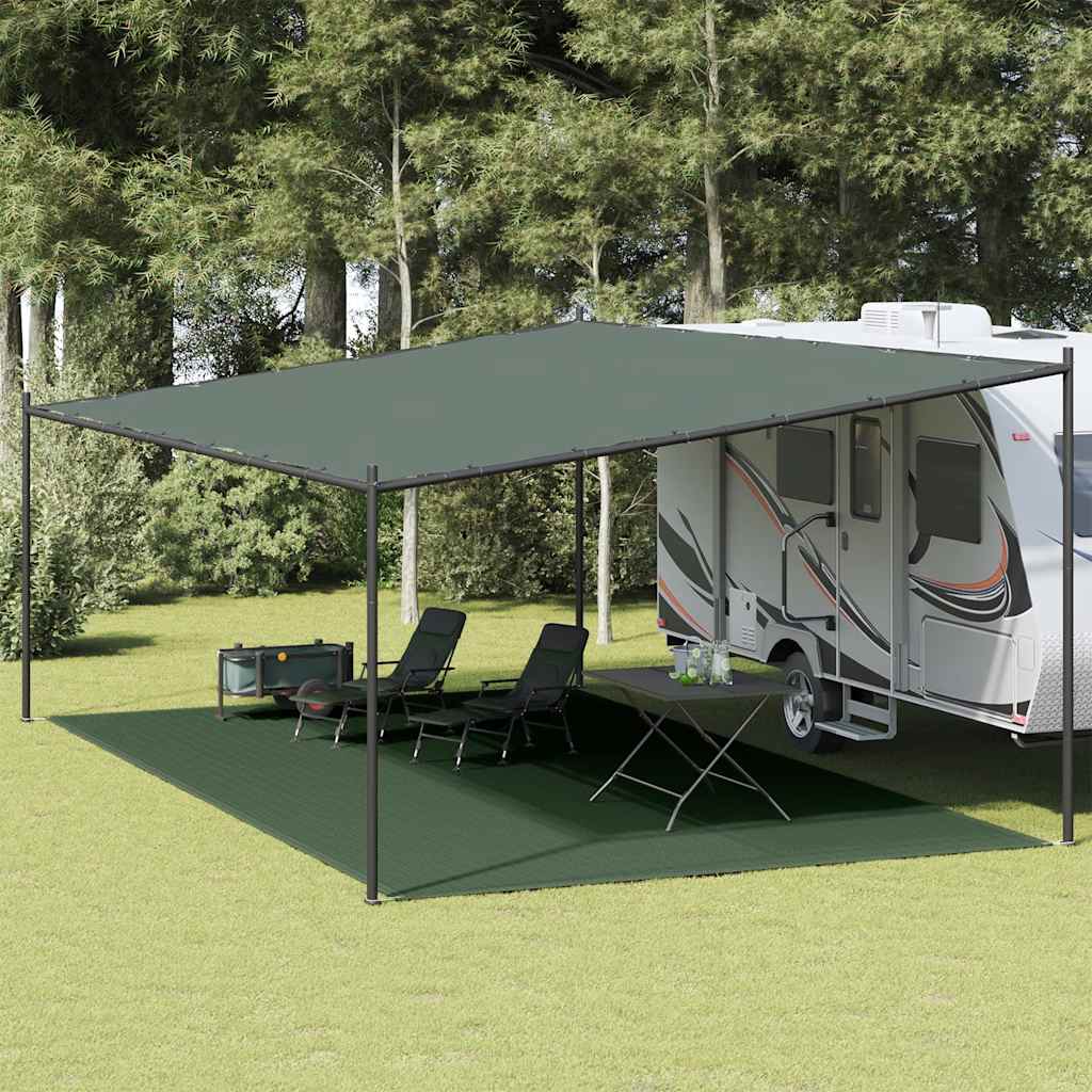 Tepih za šator 400 x 800 cm tamnozeleni HDPE
