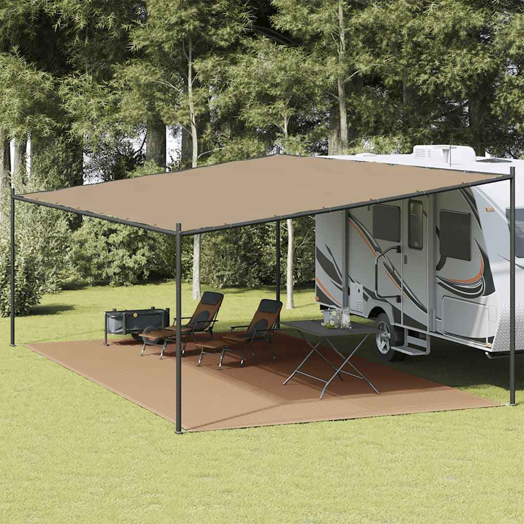Tepih za šator smeđesivi 400 x 700 cm HDPE