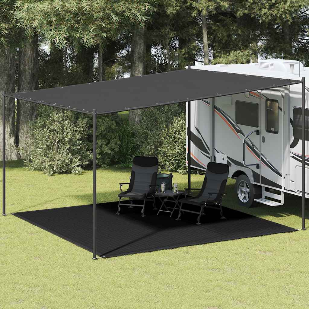 Tepih za šator 400 x 400 cm crni HDPE