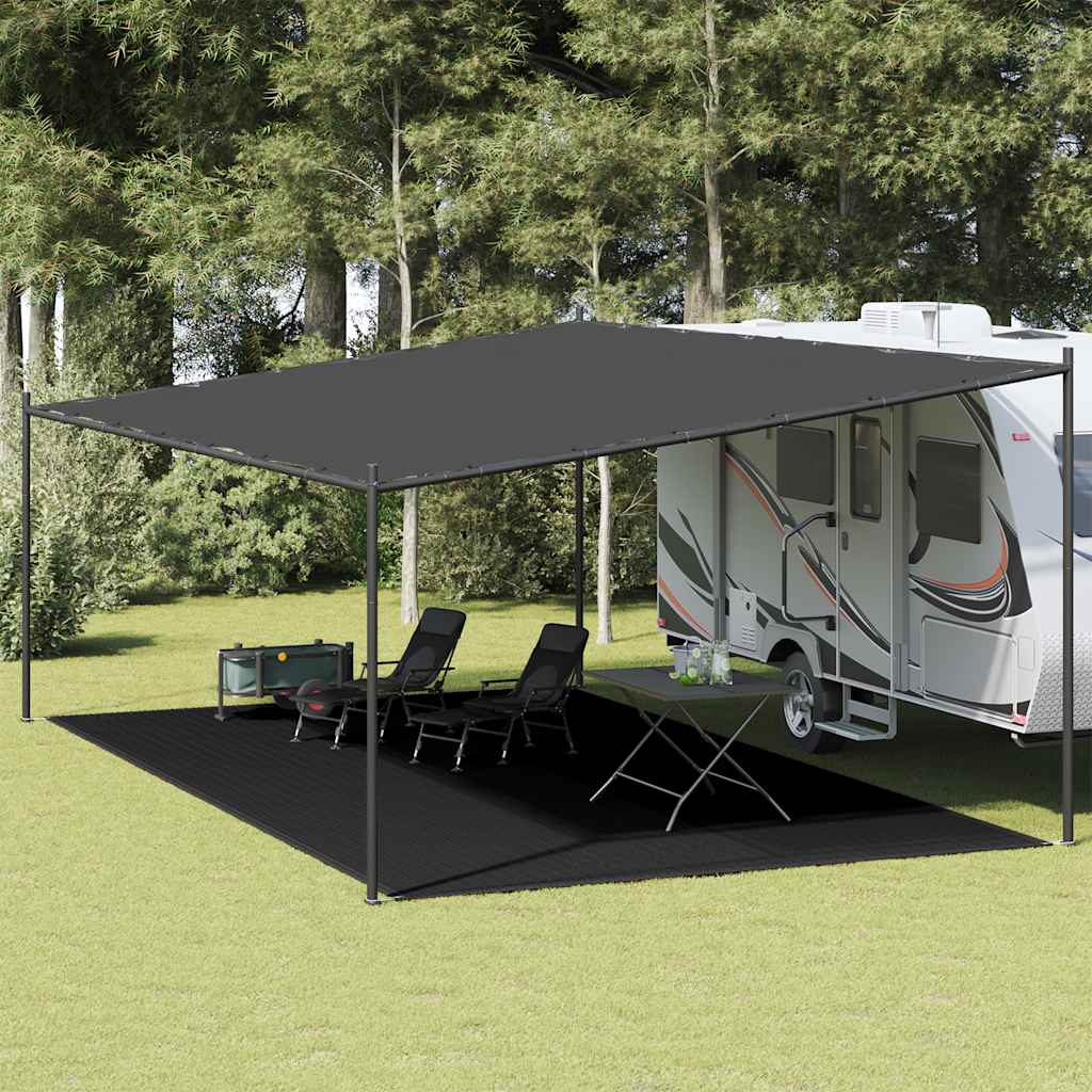 Tepih za šator 400 x 700 cm crni HDPE