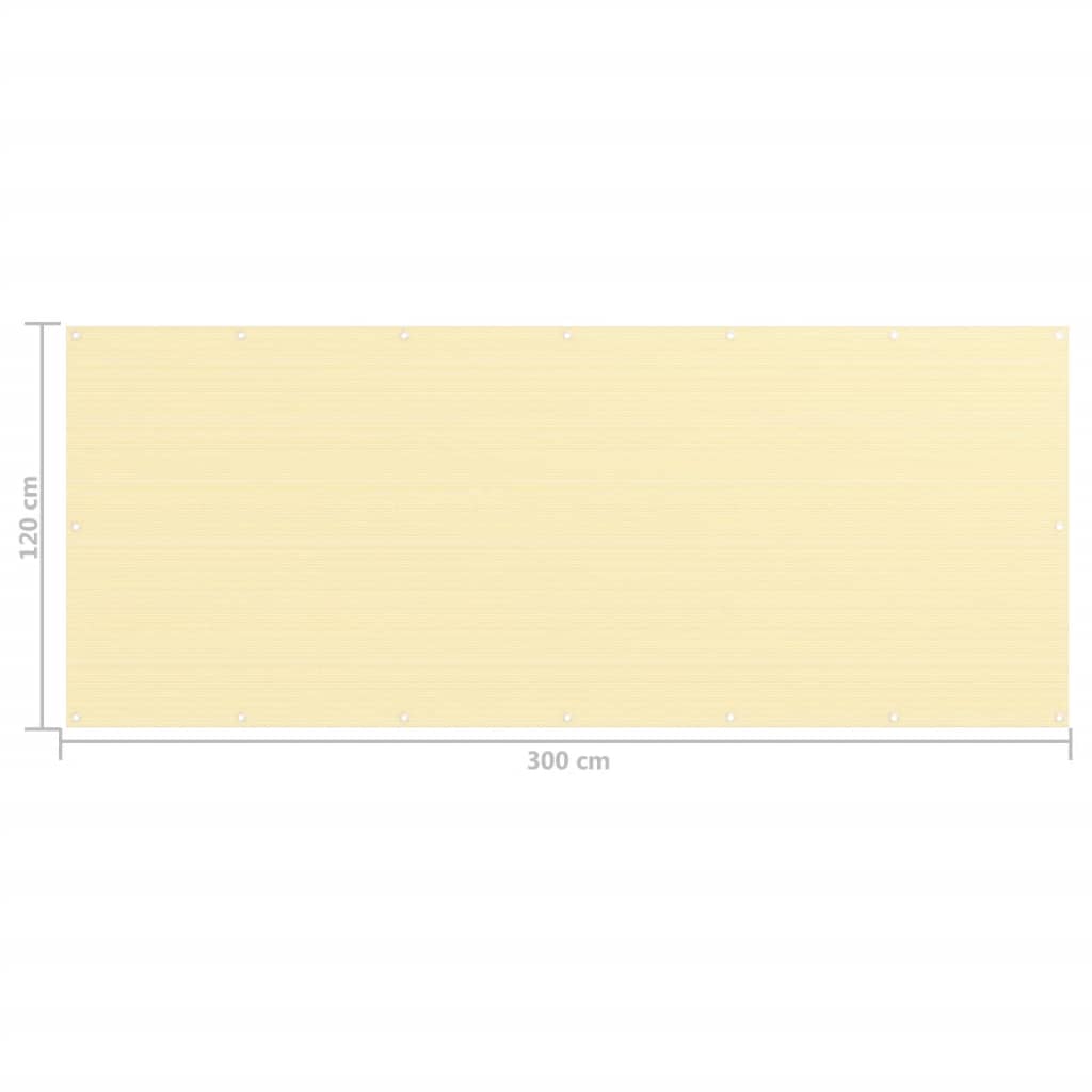 Balkonski zastor bež 120 x 300 cm HDPE