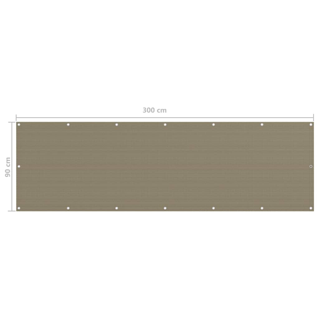 Balkonski zastor smeđe-sivi 90 x 300 cm HDPE