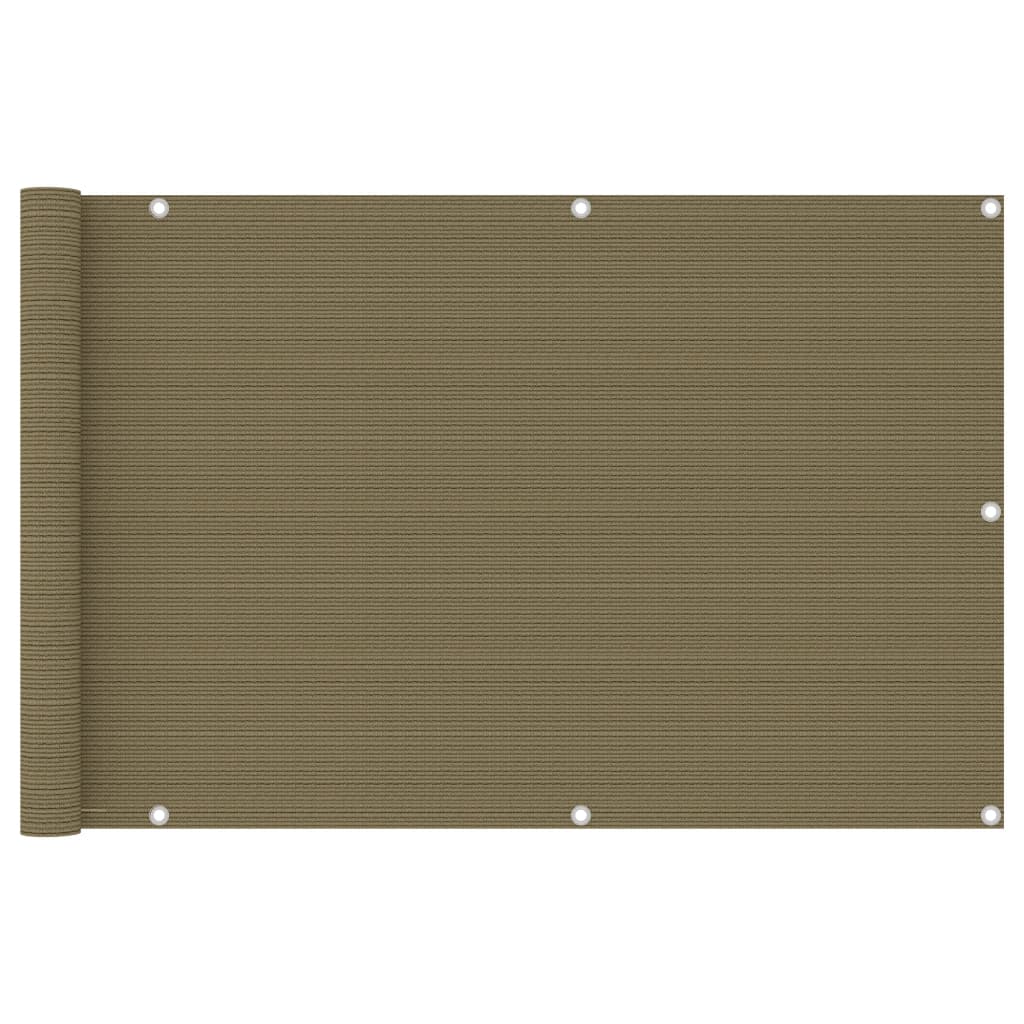Balkonski zastor smeđe-sivi 90 x 400 cm HDPE