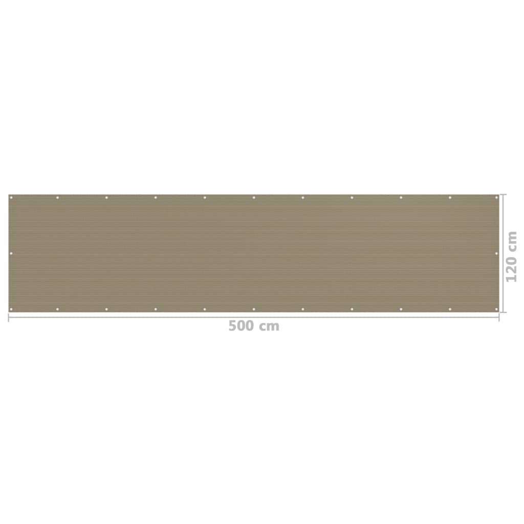 Balkonski zastor smeđe-sivi 120 x 500 cm HDPE