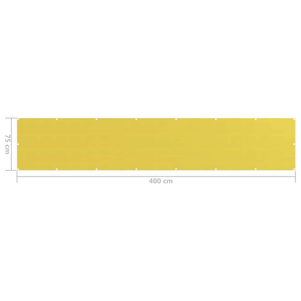 Balkonski zastor žuti 75 x 400 cm HDPE