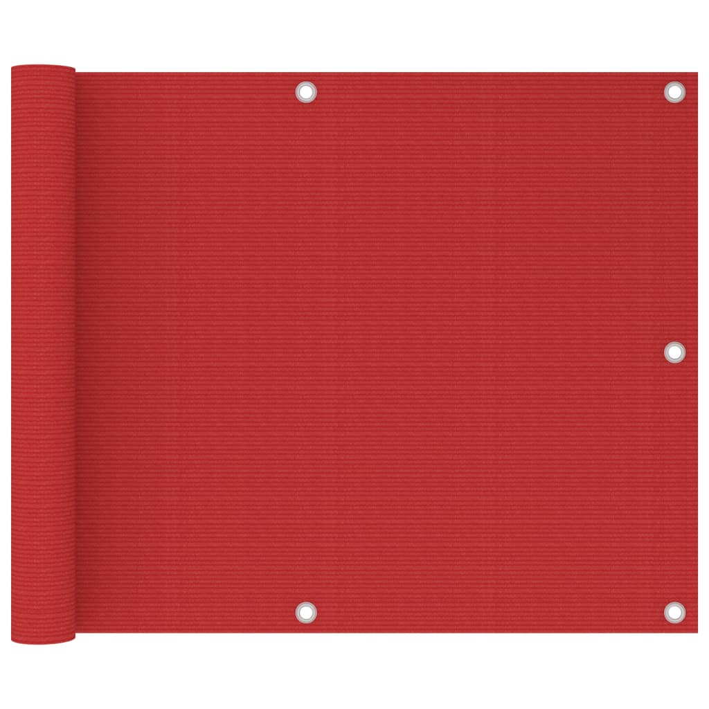 Balkonski zastor crveni 75 x 500 cm HDPE