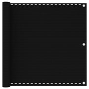 Balkonski zastor crni 90 x 600 cm HDPE