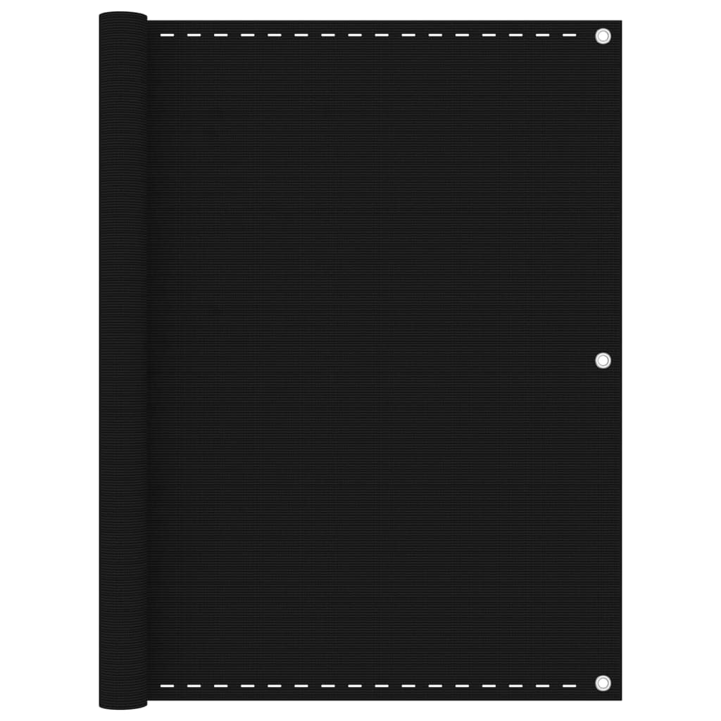Balkonski zastor crni 120 x 500 cm HDPE