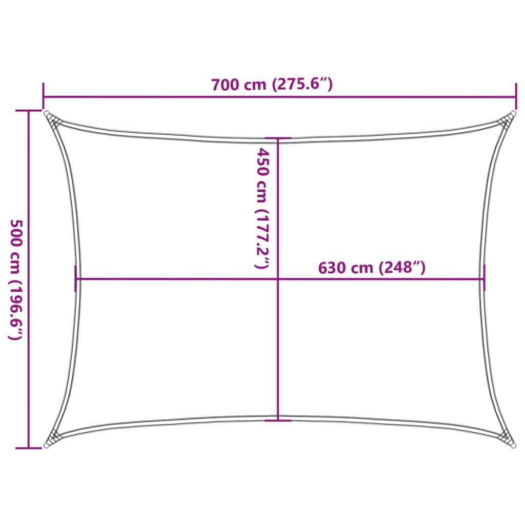 Jedro za zaštitu od sunca 160 g/m² bež 5 x 7 m HDPE