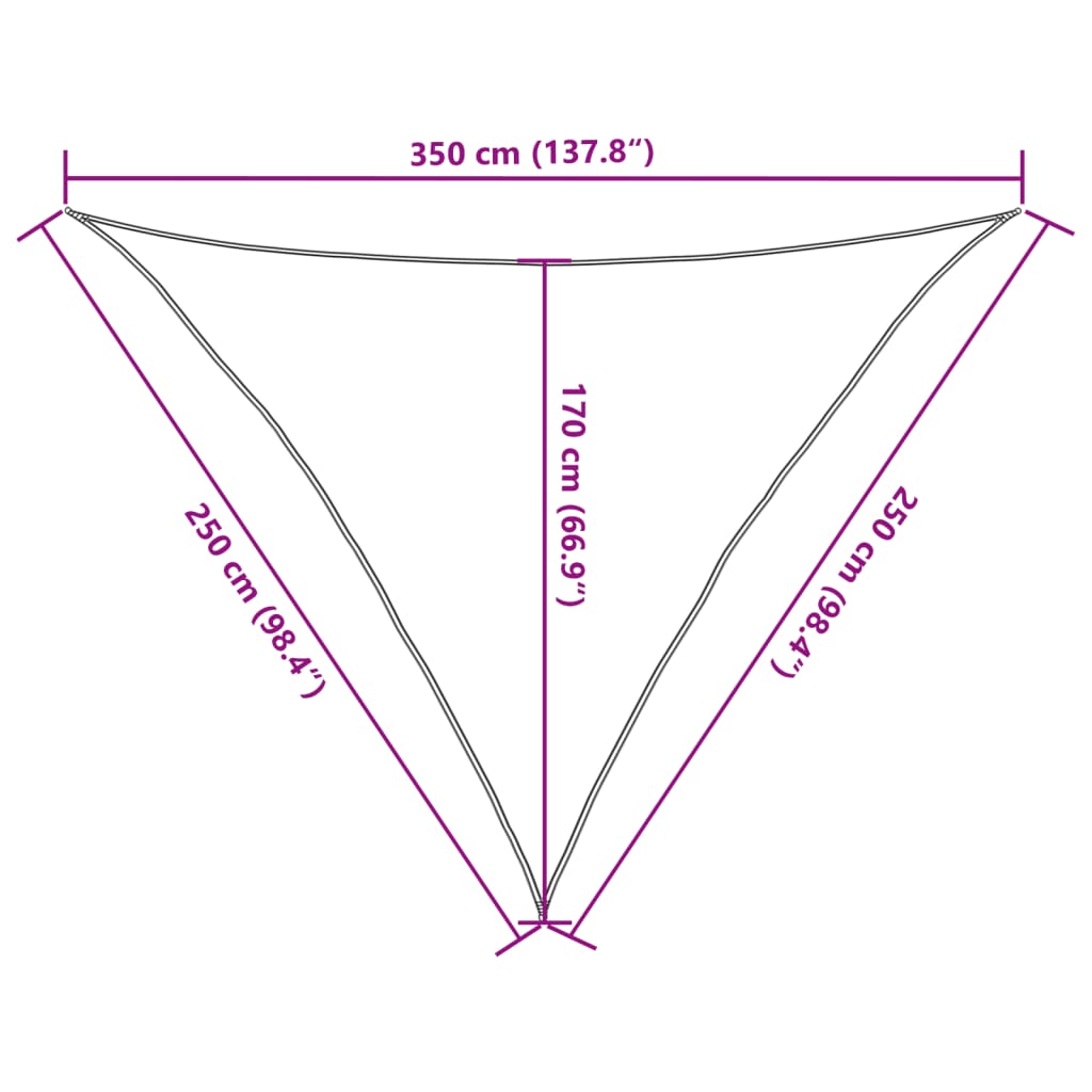 Jedro za zaštitu od sunca 160 g/m² bež 2,5 x 2,5 x 3,5 m HDPE