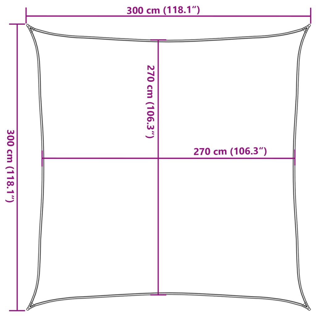Jedro za zaštitu od sunca 160 g/m² krem 3 x 3 m HDPE
