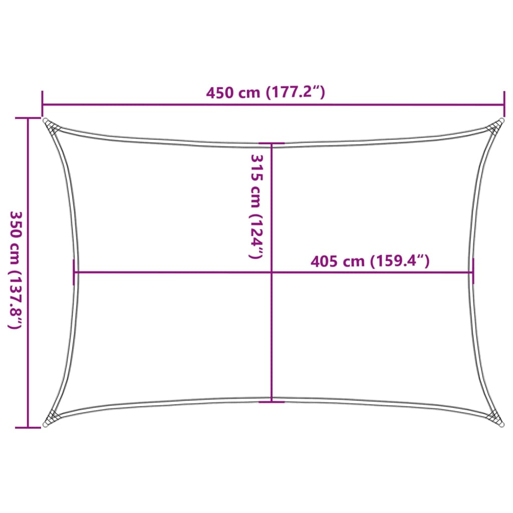 Jedro za zaštitu od sunca 160 g/m² krem 3,5 x 4,5 m HDPE