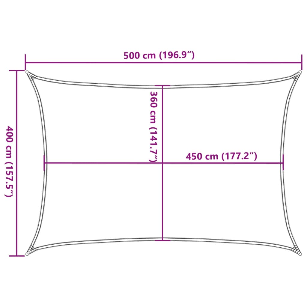 Jedro za zaštitu od sunca 160 g/m² krem 4 x 5 m HDPE