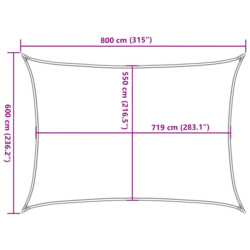 Jedro za zaštitu od sunca 160 g/m² krem 6 x 8 m HDPE
